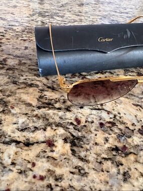 Authentic Cartier Gold Aviator Frames, w/case